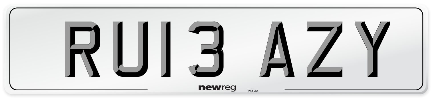 RU13 AZY Number Plate from New Reg